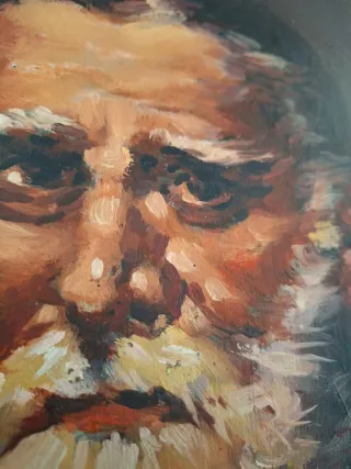 Cuadro Retrato Óleopintado sobre plancha de cobre.