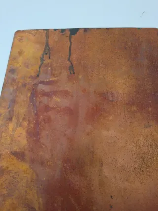 Cuadro Retrato Óleopintado sobre plancha de cobre.