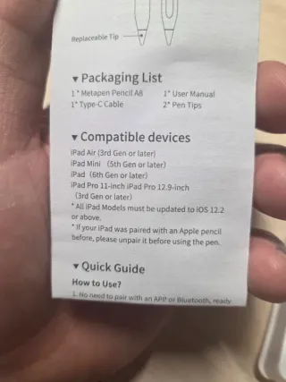 Metapen A8 Pencil per iPad Pro Air Mini