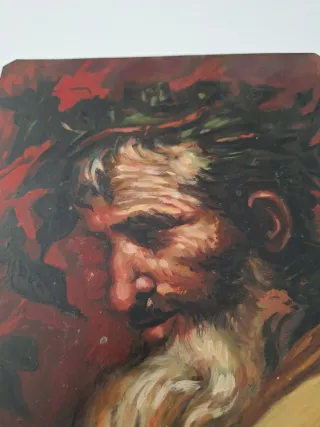 Cuadro antiguo hombre con corona