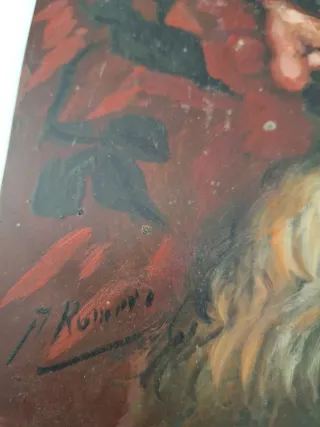 Cuadro antiguo hombre con corona