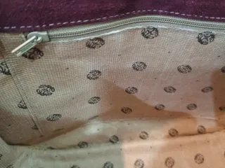 Bolso Artesanos Cuero Marrón/ burdeos ante.
