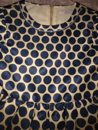 Vestido fiesta niña azul y amarillo 