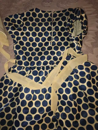 Vestido fiesta niña azul y amarillo 