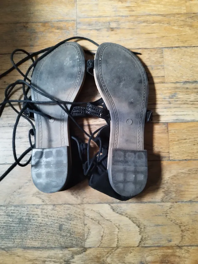 Sandalias Españolas Color Beige Negro