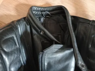 Cazadora Cuero Motero Piel Vacuno Negra