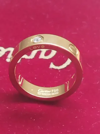 Anillo Cartier Love Dorado con Diamantes