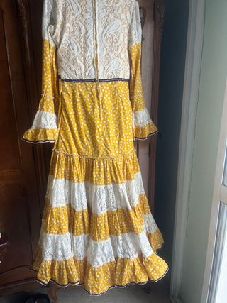 Vestido Flamenca Canastero Encaje Amarillo