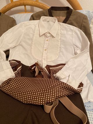 Traje Corto Flamenco Niños Marrón/beige pata gallo
