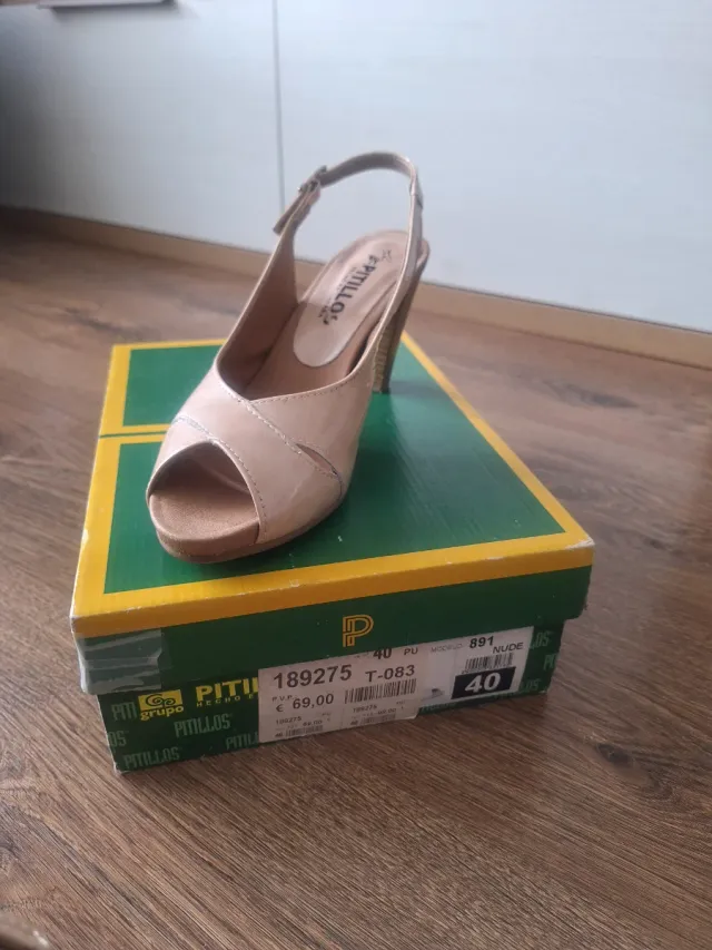 Sandalias Pitillos Nude Talla 40