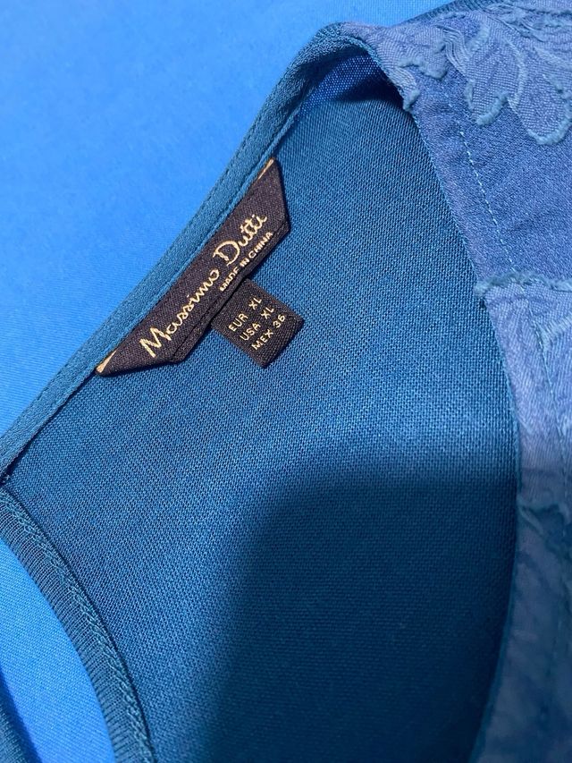 Blusa Massimo Dutti Azul Petróleo