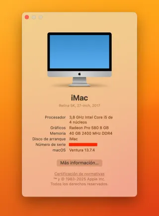 iMac 27 5K 2017 40GB RAM + 1TB SSD + 2TB HDD