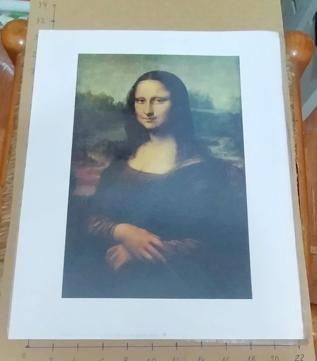 La Joconde Lámina Reproducción Souvenir 1987.
