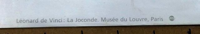 La Joconde Lámina Reproducción Souvenir 1987.