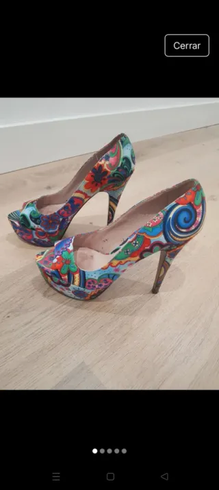 Zapatos de tacón peep toe multicolor