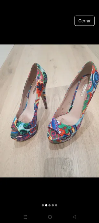 Zapatos de tacón peep toe multicolor