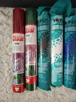 Vinilo Textil Siser Glitter y Vintex Bronce