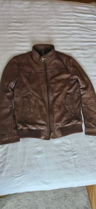 Chaqueta Piel Massimo Dutti Marrón