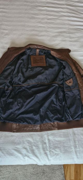 Chaqueta Piel Massimo Dutti Marrón