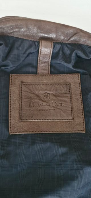 Chaqueta Piel Massimo Dutti Marrón
