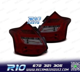 PILOTOS ROJOS FORD FOCUS 3 HATCHBACK 11-14 AHUMADO INTERMITE