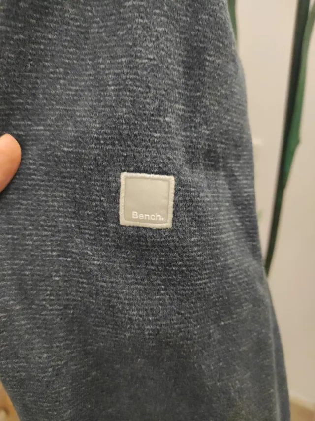 Felpa Bench uomo con cappuccio grigia/blu mélange