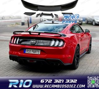 ALERON SPOILER FORD MUSTANG 15-19 LOOK GT500 NEGRO BRILLO