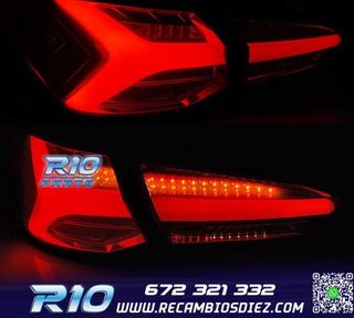 PILOTOS FORD FOCUS MK4 18-21 LED DINAMICO ROJO AHUMADO