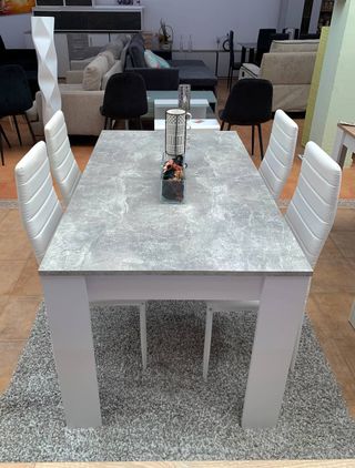 Mesa Extensible 140cm Gris Piedra