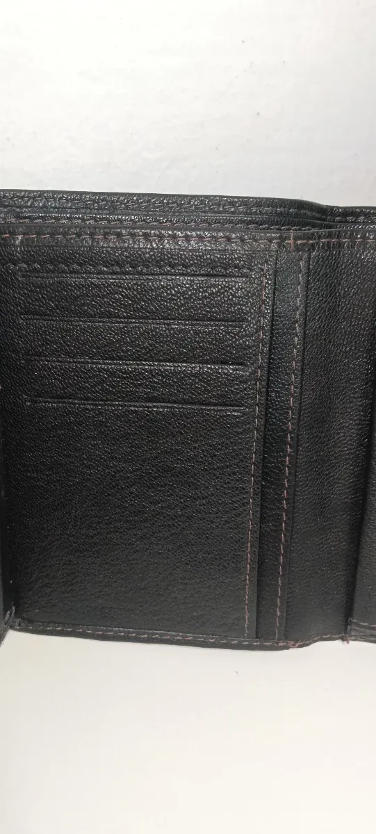 Cartera de piel His negra