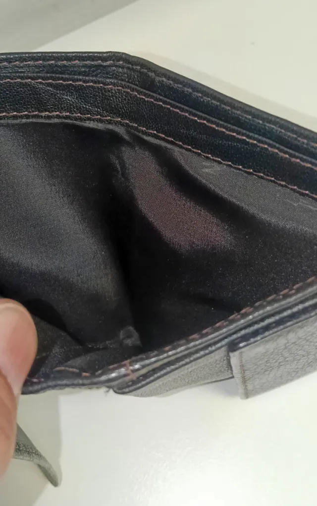 Cartera de piel His negra