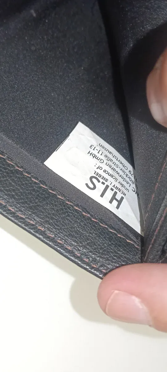 Cartera de piel His negra