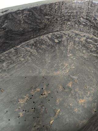 Centro de mesa madera antigua. Pieza industrial