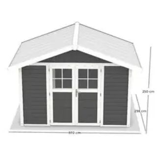 Caseta Jardín PVC Gris Oscuro