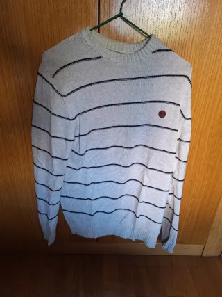 Jersey de rayas beige y negro