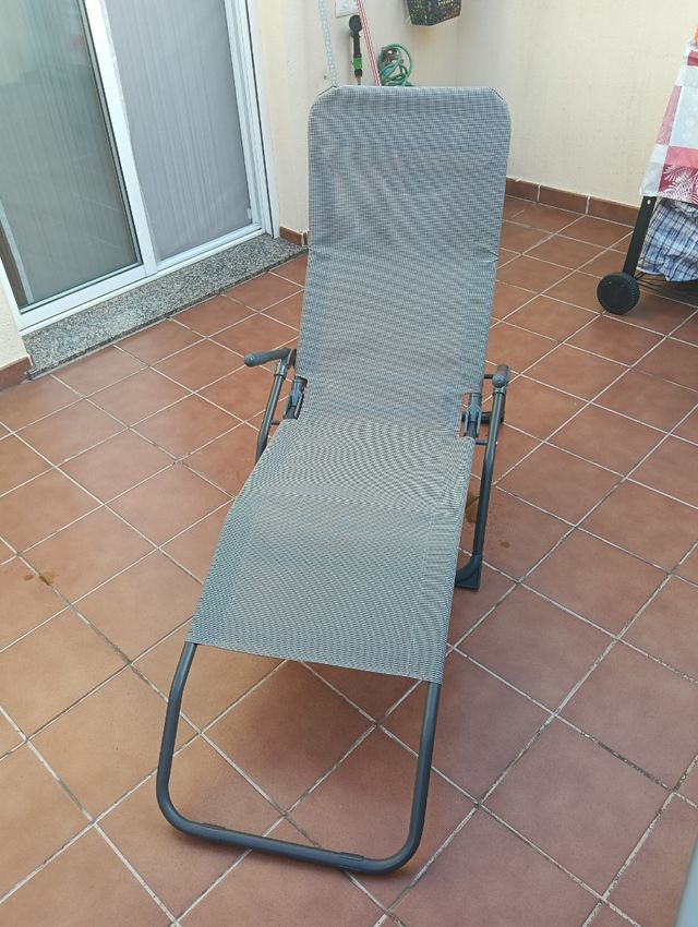 DosTumbonas plegable jardín gris