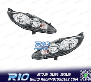 FAROS PARA FORD FIESTA MK7 3 5P 08-13 FONDO NEGRO