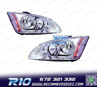 FAROS PARA FORD FOCUS II 04-08 FONDO CROMO