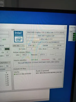 PC Intel i3 8a Gen 16GB RAM 240GB SSD