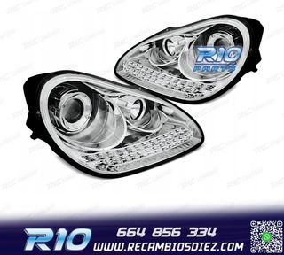FAROS PARA PORSCHE CAYENNE 02-06 LUZ DIURNA XENON FONDO CRO