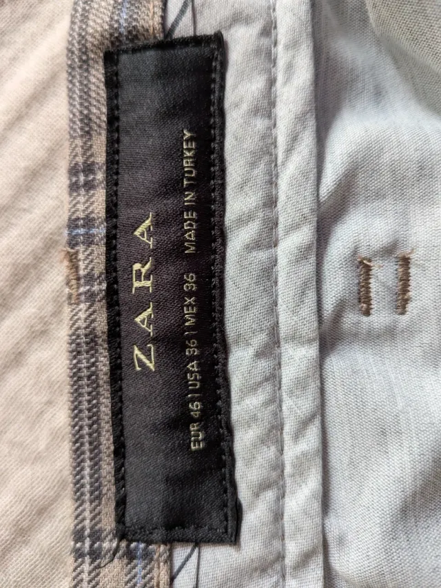Pantalón Zara cuadros gris Talla 46