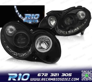 FAROS MERCEDES CLASE CLK W209 02-09 LUZ DIURNA FONDO NEGRO