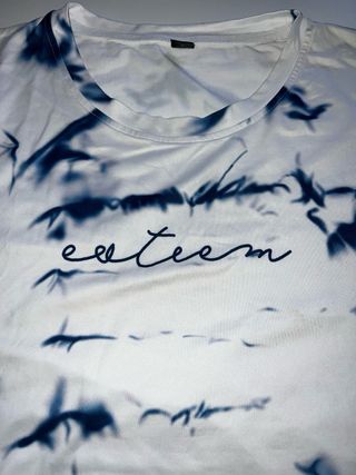 Camiseta Estampada Azul y Blanca