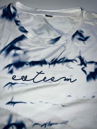 Camiseta Estampada Azul y Blanca
