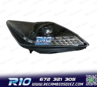 FAROS FORD FOCUS 08- LUZ DIURNA LED NEGRO