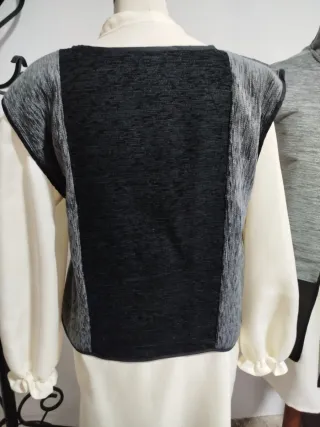Chaleco medieval gris y negro