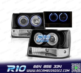 FAROS PARA JEEP GRAND CHEROKEE 93-98 OJOS ANGEL NEGRO
