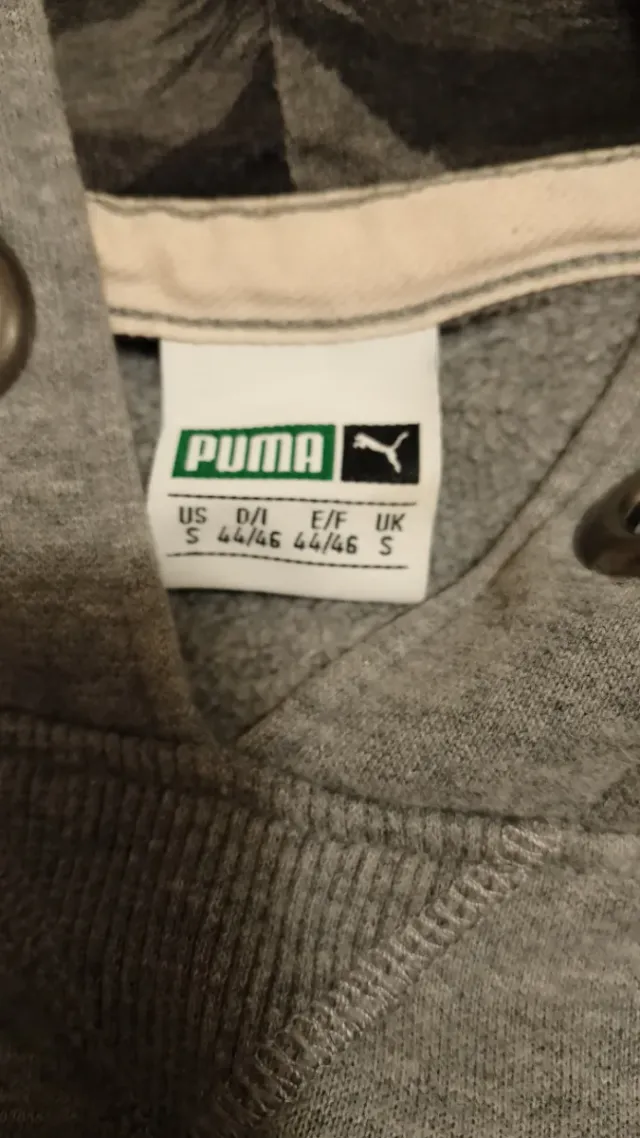 Felpa Puma Grigia con Logo Multicolor