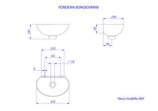 Fontana da parete 600 in alluminio