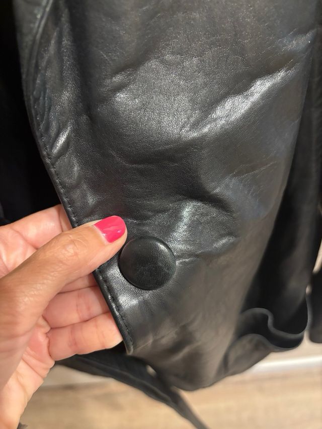 Cazadora piel de ovino Oversize Negra